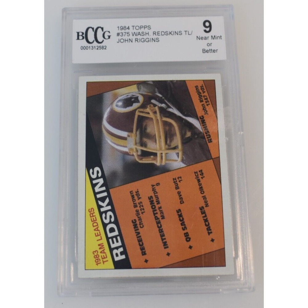 1984 Topps #375 Redskins Team Leaders John Riggins Washington Redskins BCCG 9